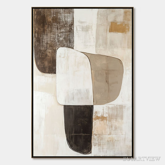 BUYARTVIEW Earthen Forms – Textured Minimalist Abstract Oil Painting - image 1