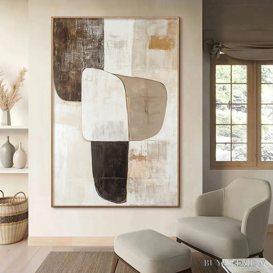 BUYARTVIEW Earthen Forms – Textured Minimalist Abstract Oil Painting - image 2