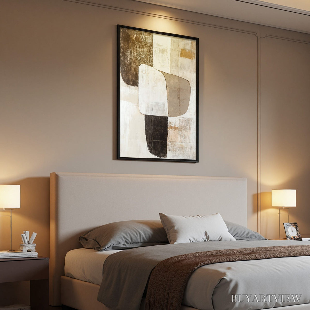 BUYARTVIEW Earthen Forms – Textured Minimalist Abstract Oil Painting - image 5