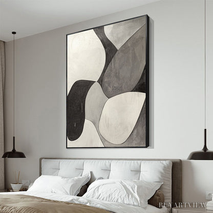 BUYARTVIEW Monochrome Flow – Minimalist Abstract Shapes Oil Painting - image 4