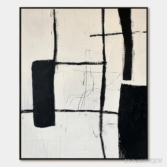 BUYARTVIEW Intersection – Textured Minimalist Abstract Oil Painting - image 1