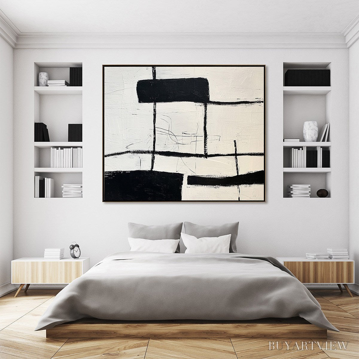 BUYARTVIEW Intersection – Textured Minimalist Abstract Oil Painting - image 3