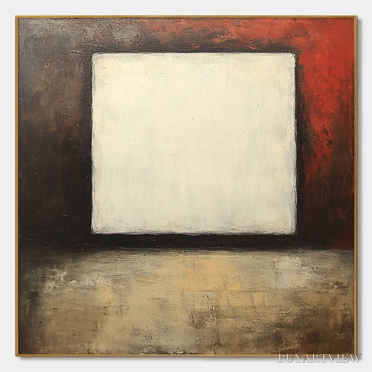 BUYARTVIEW Void – Minimalist Abstract Oil Painting with White Square - image 1