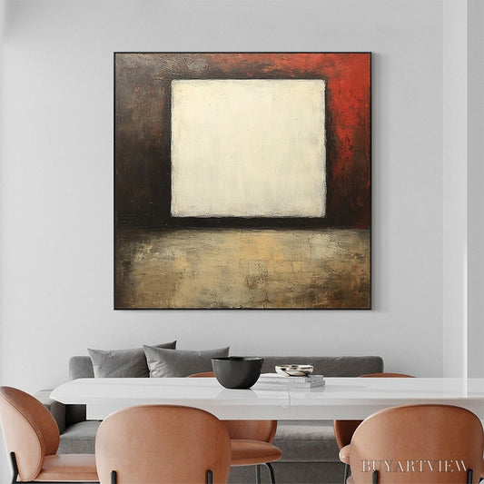 BUYARTVIEW Void – Minimalist Abstract Oil Painting with White Square - image 2