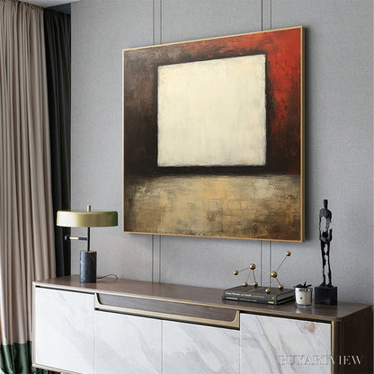 BUYARTVIEW Void – Minimalist Abstract Oil Painting with White Square - image 3