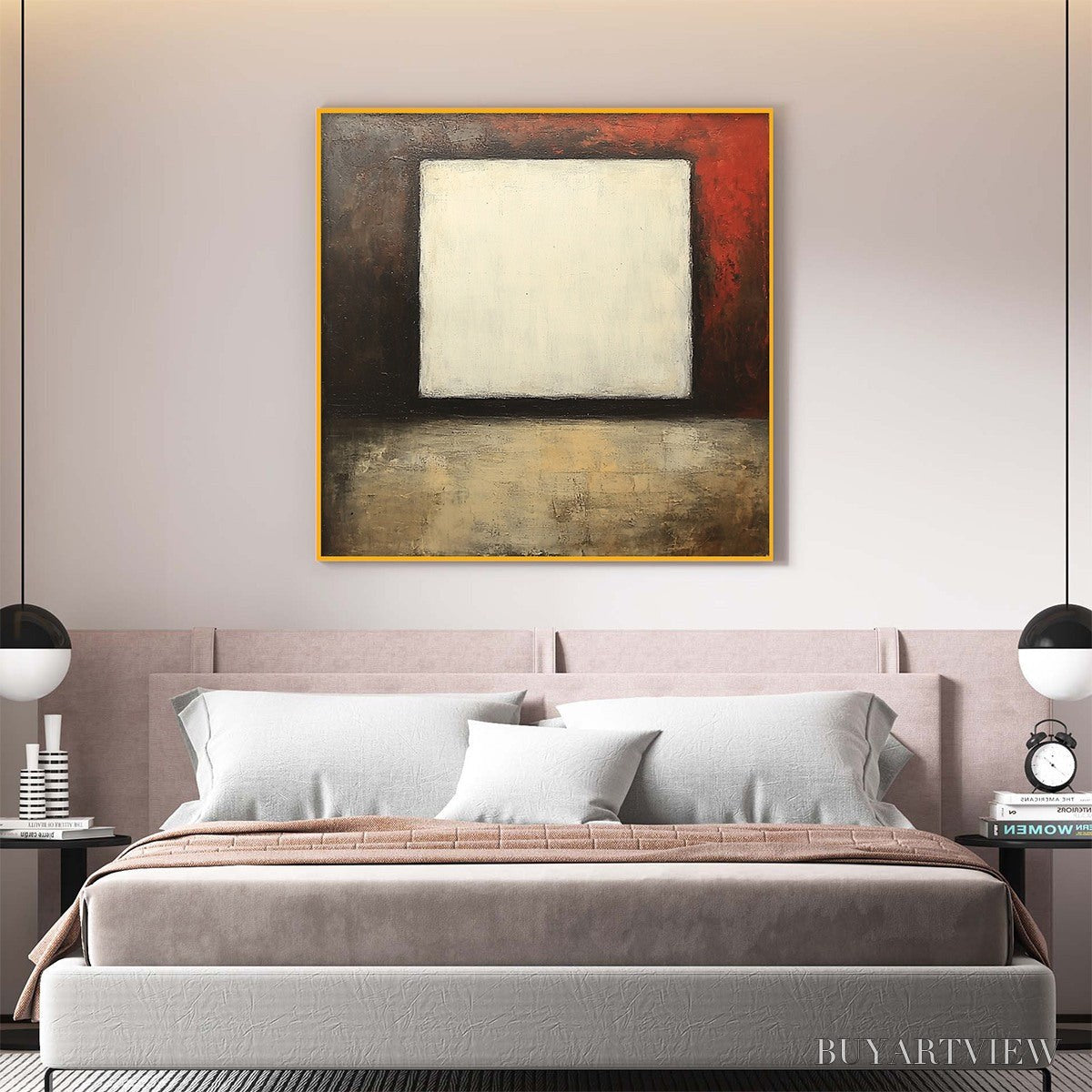 BUYARTVIEW Void – Minimalist Abstract Oil Painting with White Square - image 4