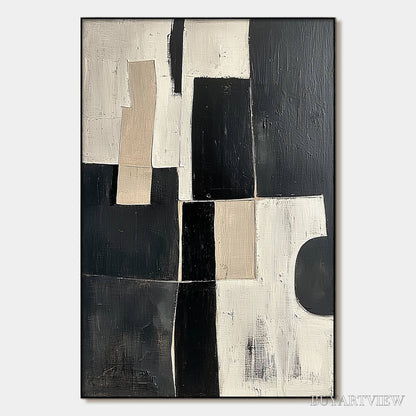 BUYARTVIEW Contrast – Abstract Geometric Oil Painting - image 1