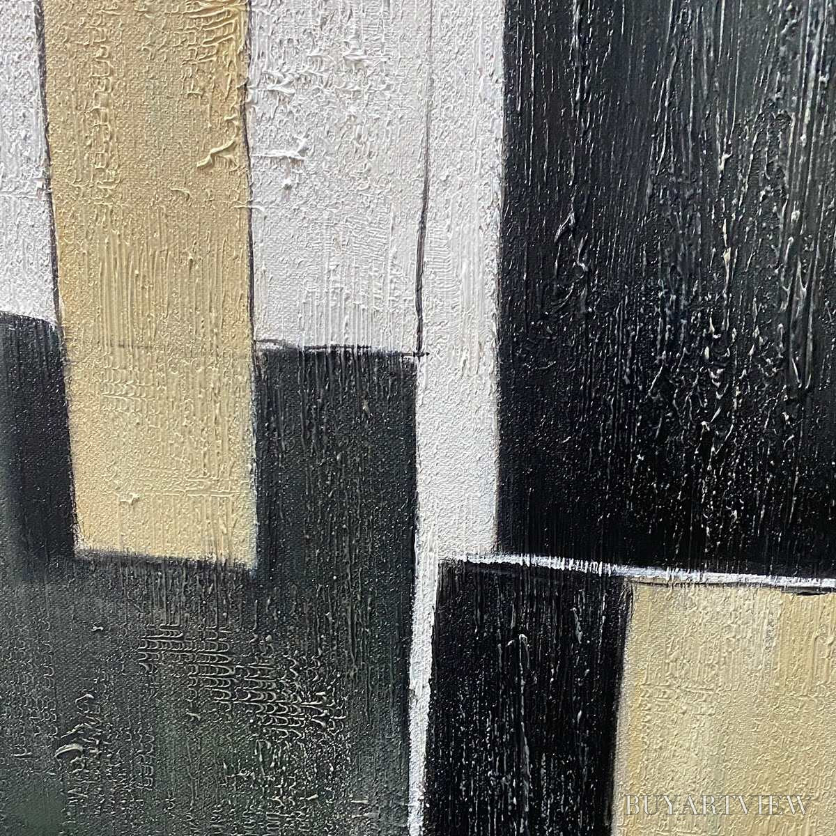BUYARTVIEW Contrast – Abstract Geometric Oil Painting - image 3