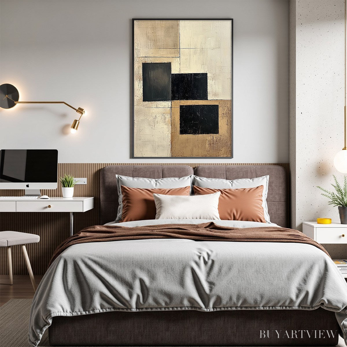 BUYARTVIEW Structured Balance – Minimalist Abstract Oil Painting - image 5