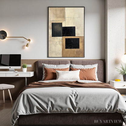 BUYARTVIEW Structured Balance – Minimalist Abstract Oil Painting - image 5