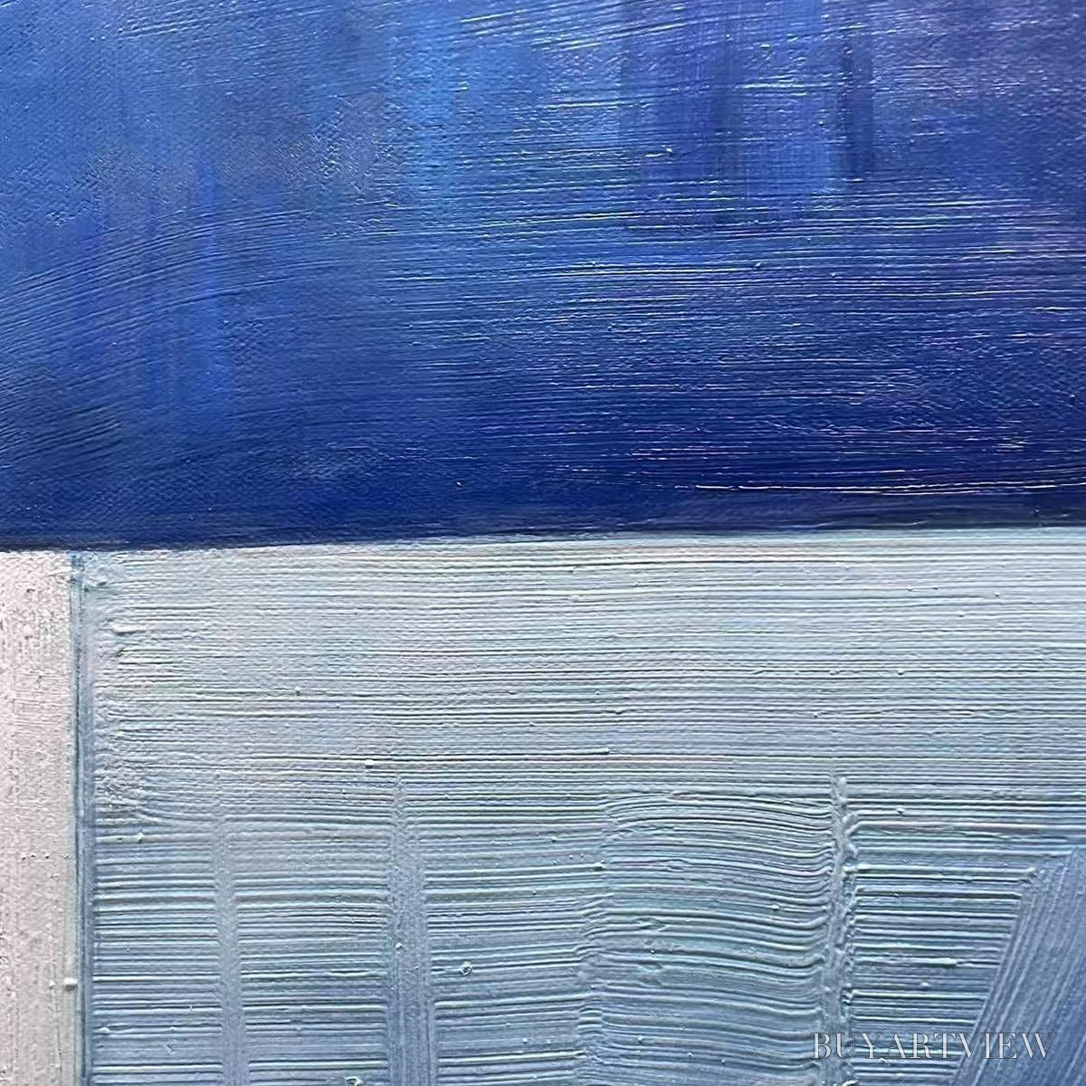 BUYARTVIEW Blue Harmony – Minimalist Geometric Abstract Acrylic Painting - image 3