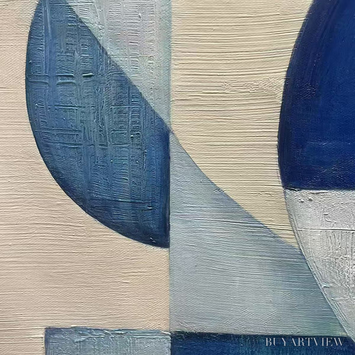 BUYARTVIEW Blue Harmony – Minimalist Geometric Abstract Acrylic Painting - image 6