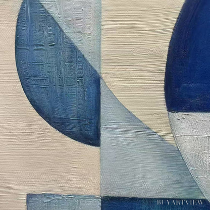 BUYARTVIEW Blue Harmony – Minimalist Geometric Abstract Acrylic Painting - image 6