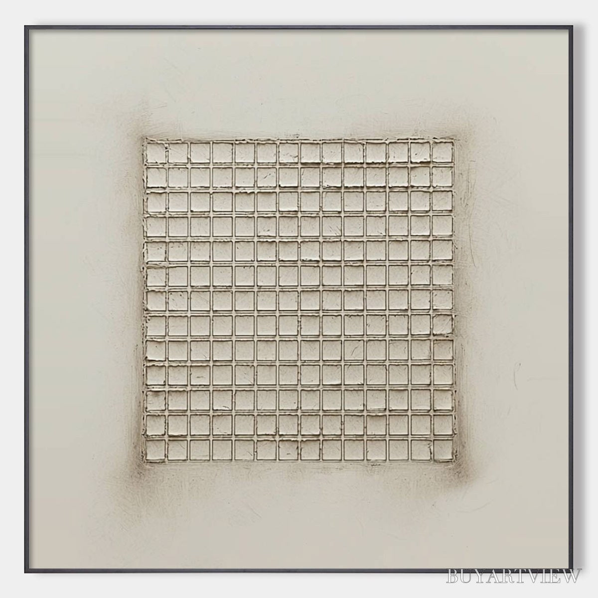 BUYARTVIEW Ordered Chaos – Textured Minimalist Grid Oil Painting - image 1