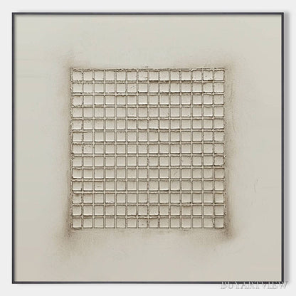 BUYARTVIEW Ordered Chaos – Textured Minimalist Grid Oil Painting - image 1