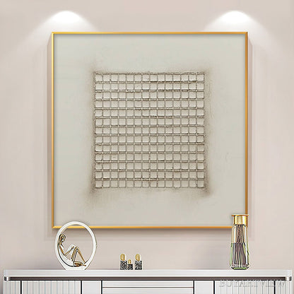 BUYARTVIEW Ordered Chaos – Textured Minimalist Grid Oil Painting - image 2