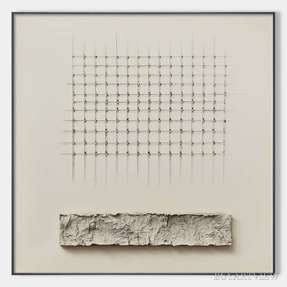 BUYARTVIEW Order & Texture – Minimalist Beige Abstract Acrylic Painting - image 1