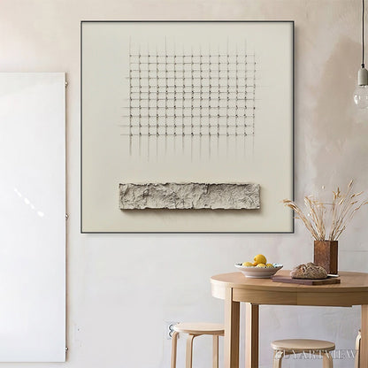 BUYARTVIEW Order & Texture – Minimalist Beige Abstract Acrylic Painting - image 3