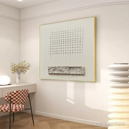 BUYARTVIEW Order & Texture – Minimalist Beige Abstract Acrylic Painting - image 4