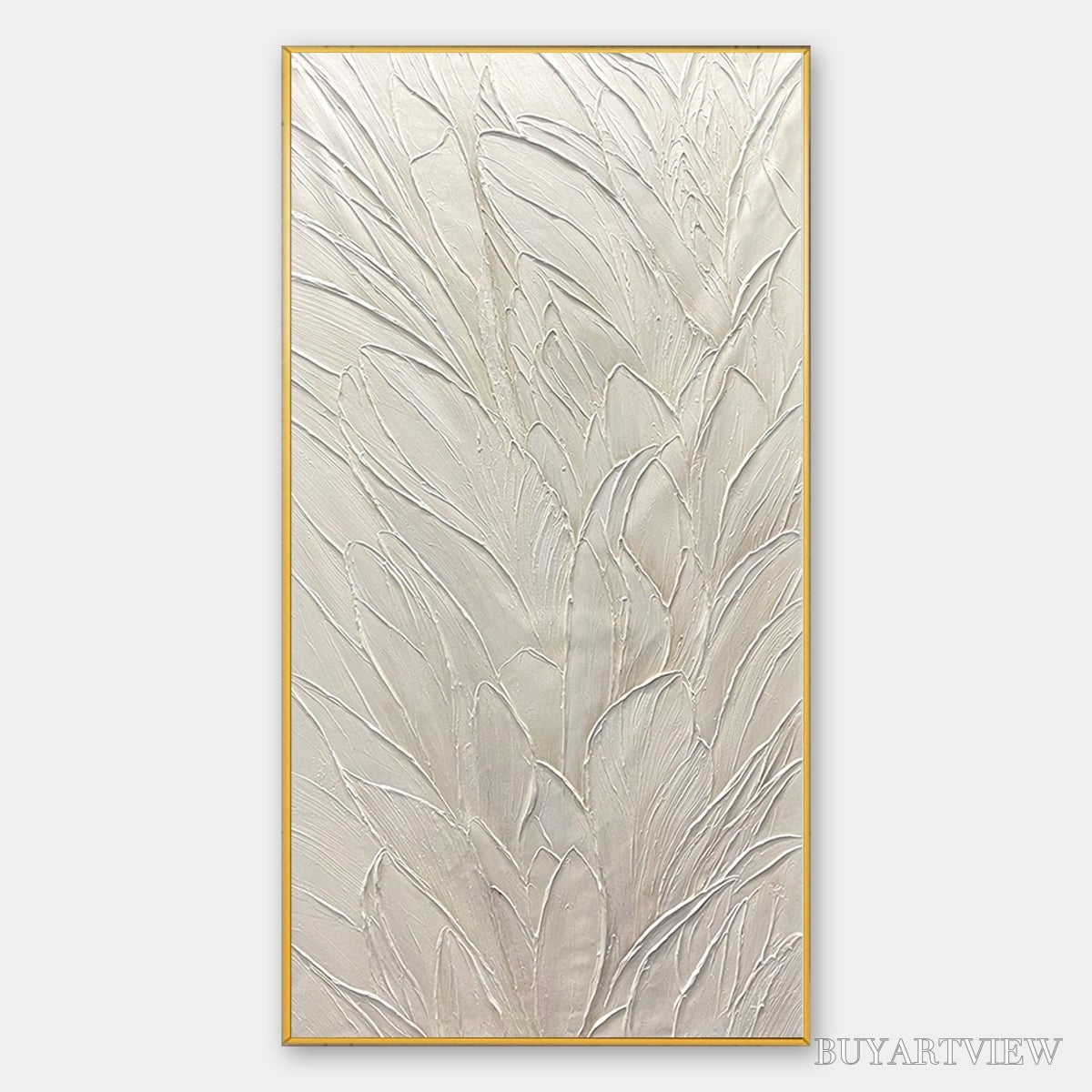 BUYARTVIEW Whispered Winds – Textured Minimalist Oil Painting in Off-White - image 1
