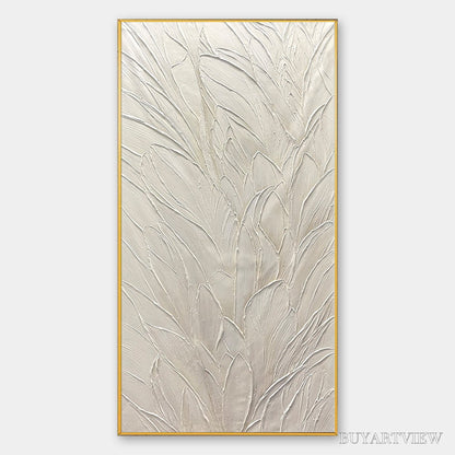 BUYARTVIEW Whispered Winds – Textured Minimalist Oil Painting in Off-White - image 1