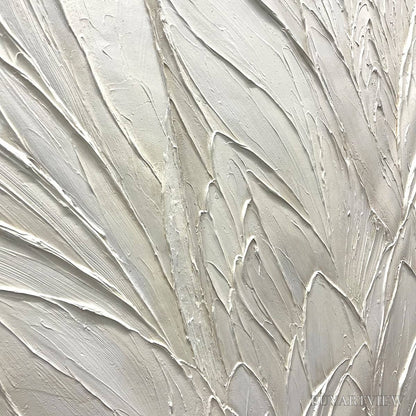BUYARTVIEW Whispered Winds – Textured Minimalist Oil Painting in Off-White - image 3