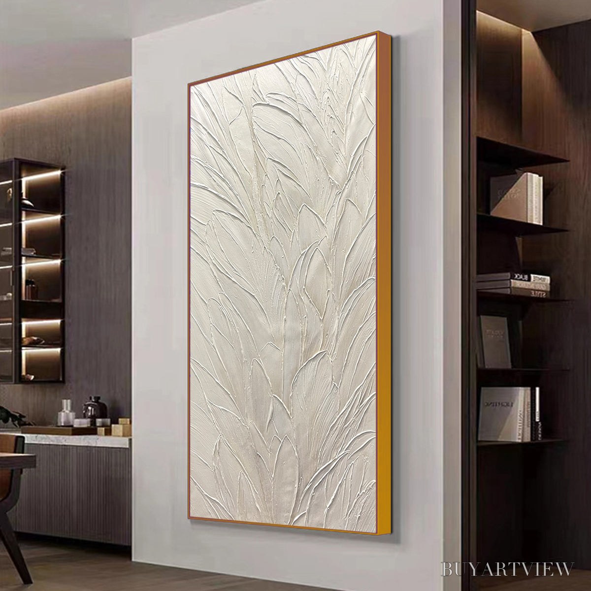 BUYARTVIEW Whispered Winds – Textured Minimalist Oil Painting in Off-White - image 4