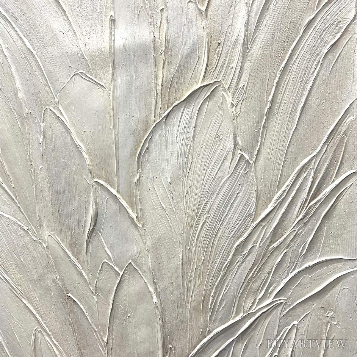 BUYARTVIEW Whispered Winds – Textured Minimalist Oil Painting in Off-White - image 5