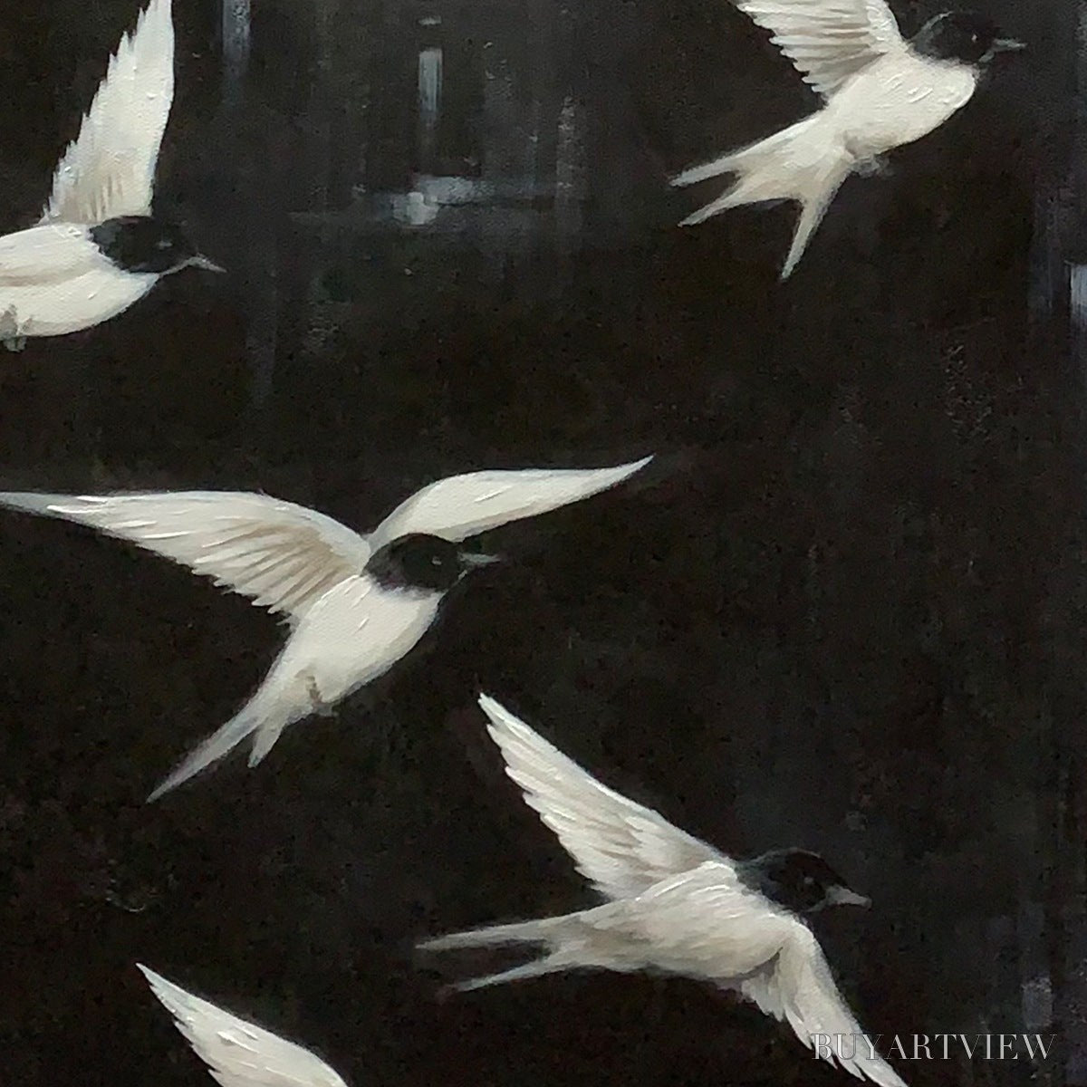 BUYARTVIEW Flight – Minimalist Birds in Flight Oil Painting - image 3