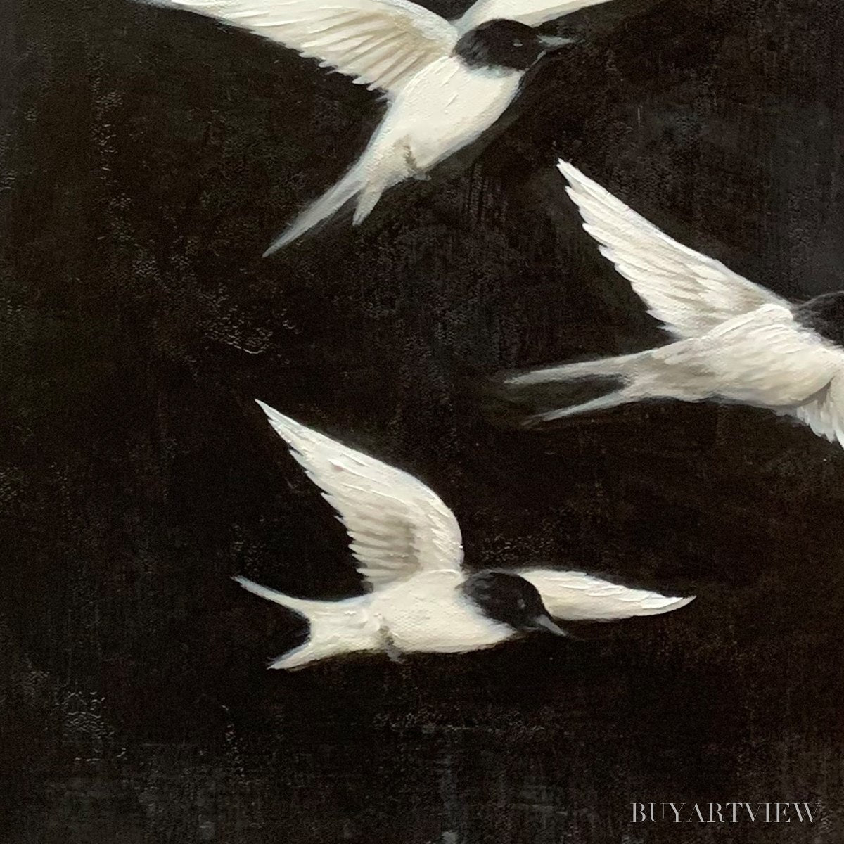 BUYARTVIEW Flight – Minimalist Birds in Flight Oil Painting - image 5