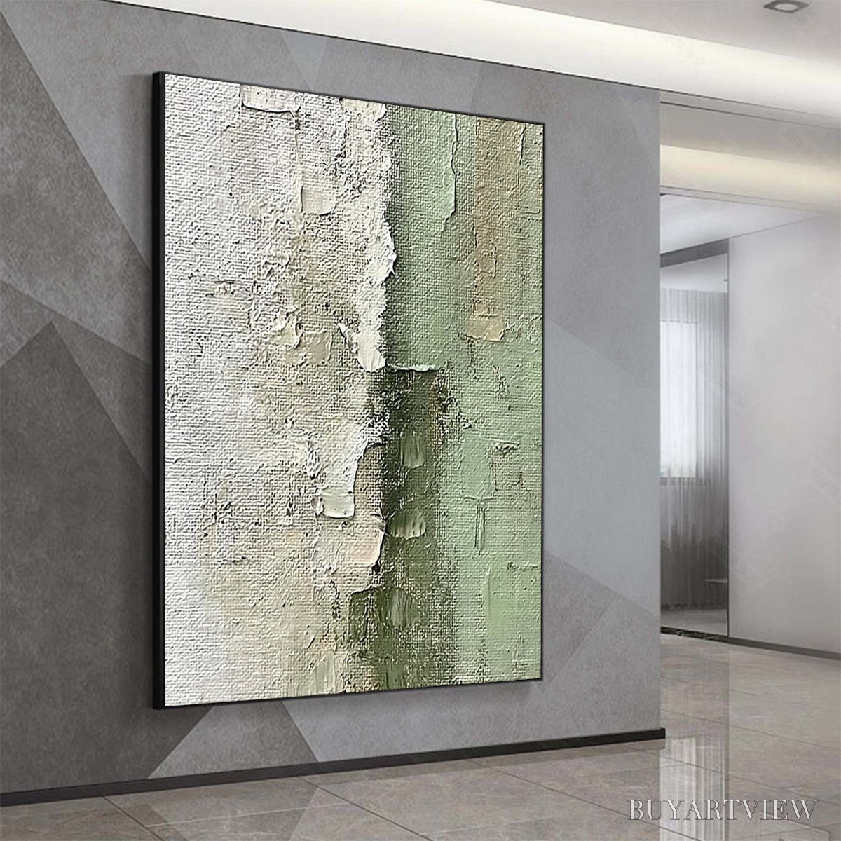 BUYARTVIEW Serene Simplicity – Textured Minimalist Abstract Oil Painting - image 4
