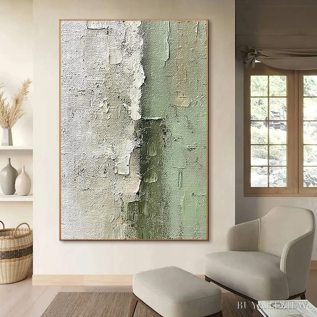 BUYARTVIEW Serene Simplicity – Textured Minimalist Abstract Oil Painting - image 6