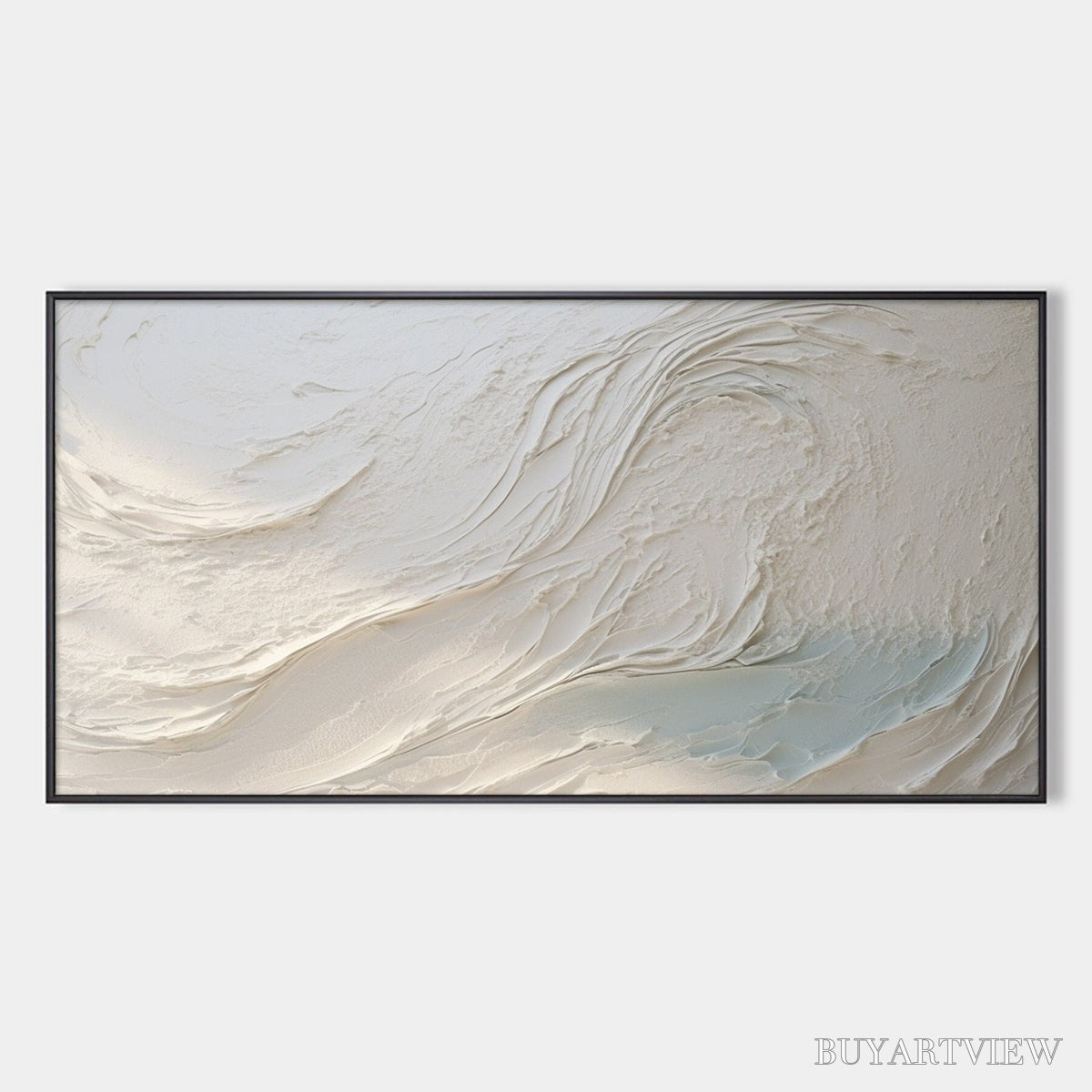 BUYARTVIEW Whispers of White – Textured Minimalist Oil Painting - image 1