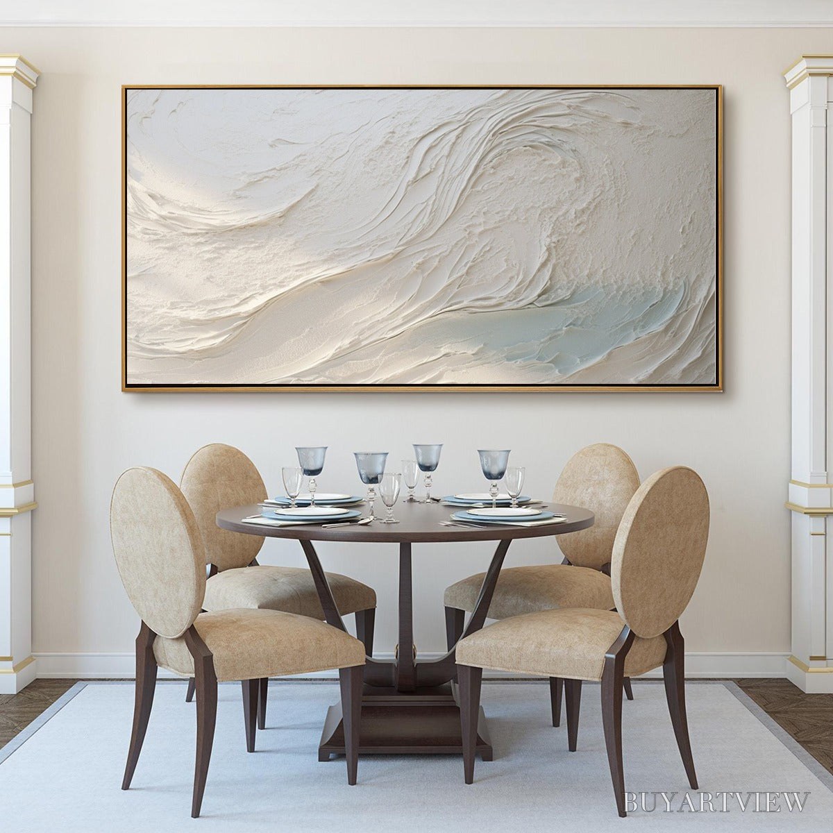 BUYARTVIEW Whispers of White – Textured Minimalist Oil Painting - image 2