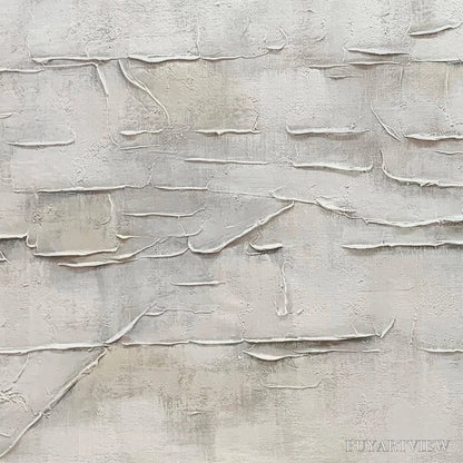 BUYARTVIEW White Sands – White Abstract Minimalist Oil Painting on Canvas - image 3