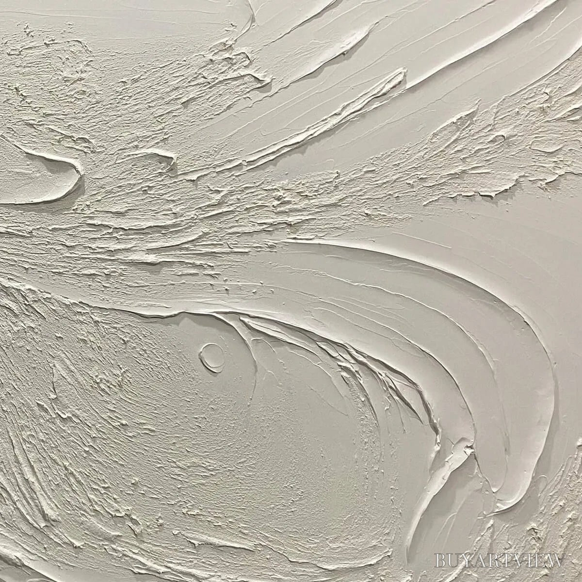 BUYARTVIEW Whispering Winds – White Beige Textured Abstract Oil Painting - image 3