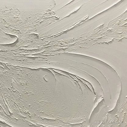 BUYARTVIEW Whispering Winds – White Beige Textured Abstract Oil Painting - image 3