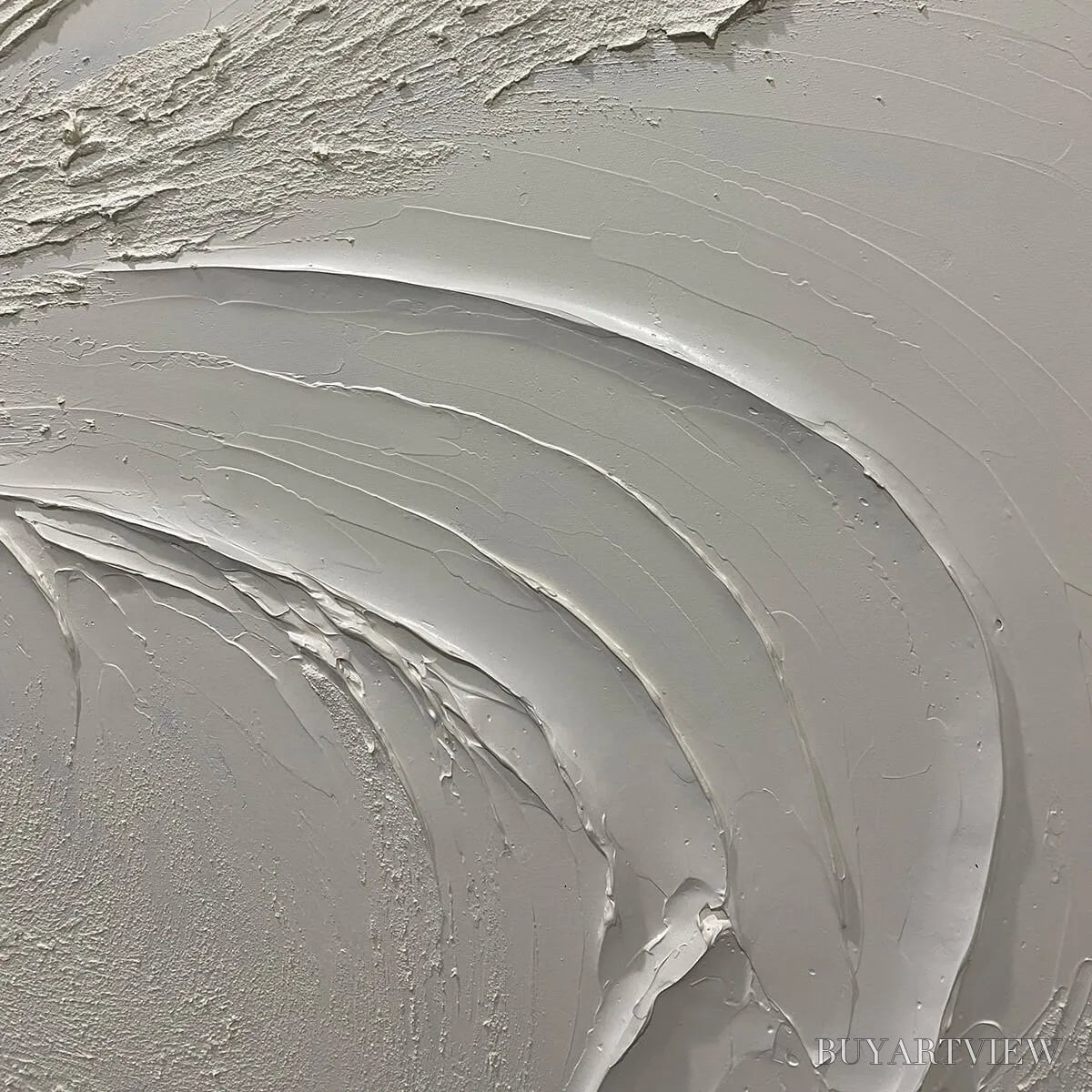 BUYARTVIEW Whispering Winds – White Beige Textured Abstract Oil Painting - image 5