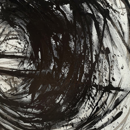 BUYARTVIEW Ink Vortex – Minimalist Black and White Abstract Oil Painting - image 5