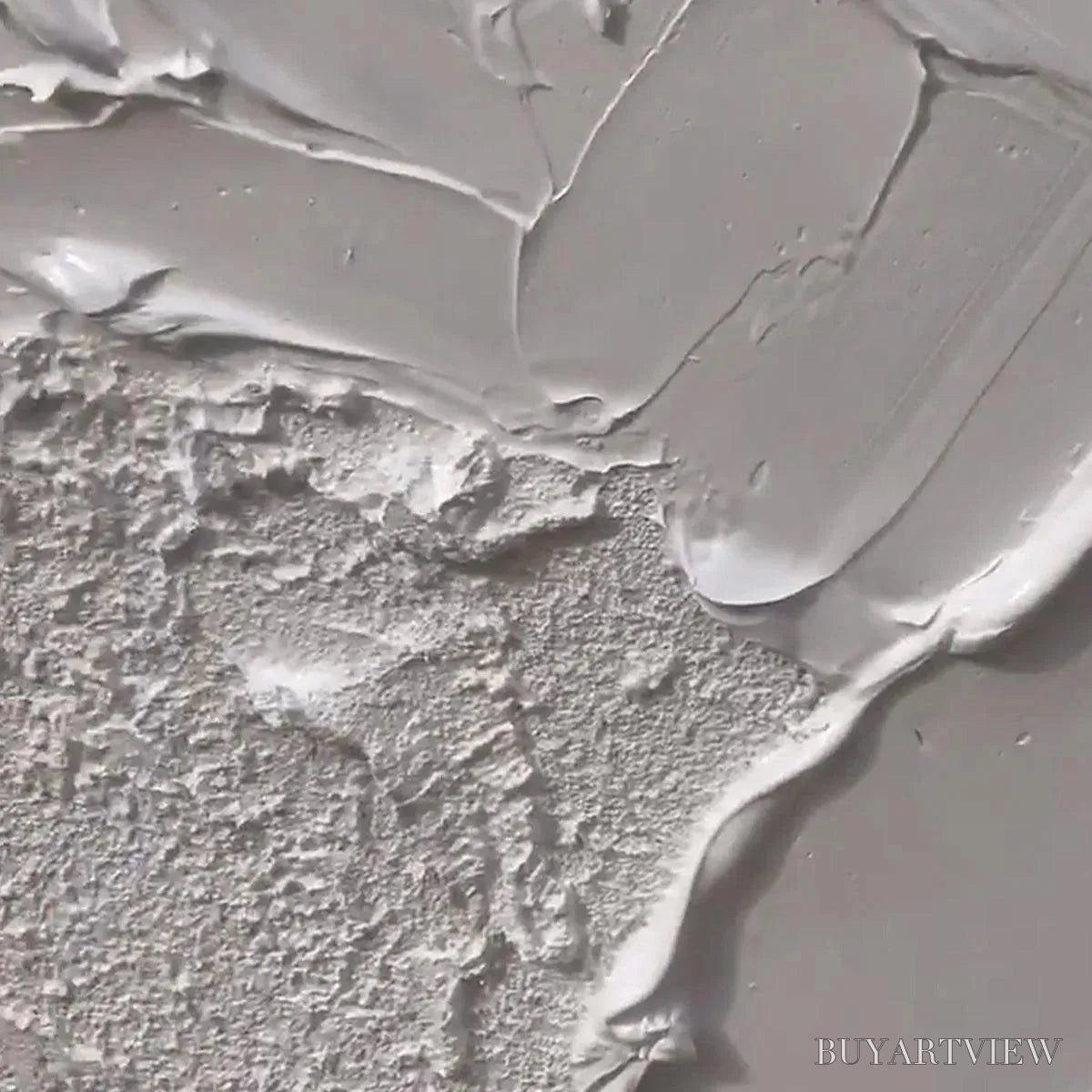 BUYARTVIEW White Texture – Textured Abstract Painting, White , Vertical Canvas, Minimalist Decor - image 3