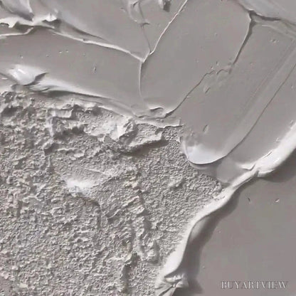 BUYARTVIEW White Texture – Textured Abstract Painting, White , Vertical Canvas, Minimalist Decor - image 3
