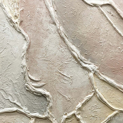 BUYARTVIEW Serene Textures – Textured Abstract Painting, Neutral Beige , Vertical Canvas, Minimalist Decor - image 3