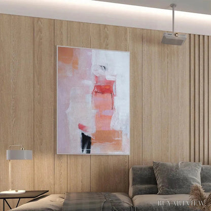 BUYARTVIEW Blushing Dawn – Pink Abstract Painting, Textured , Vertical Canvas, Minimalist Decor - image 5