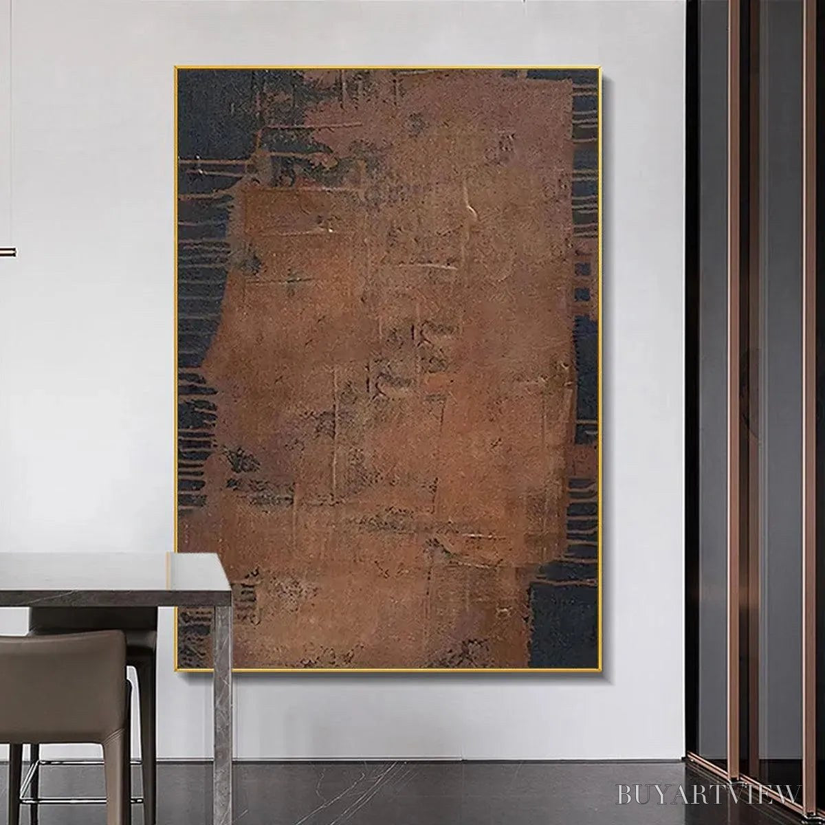BUYARTVIEW Rustic Texture – Textured Abstract Painting in Brown - image 2