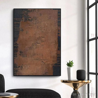 BUYARTVIEW Rustic Texture – Textured Abstract Painting in Brown - image 4