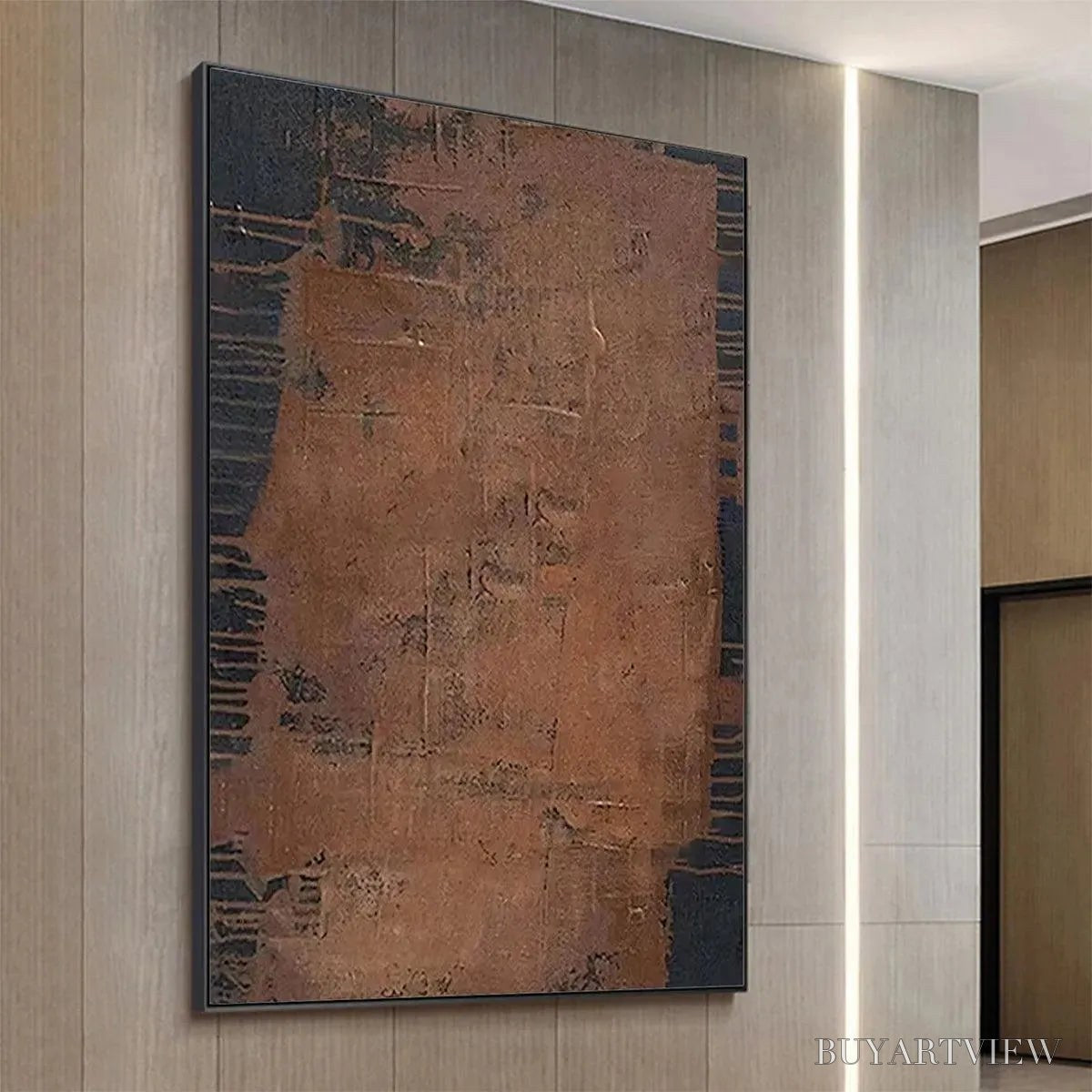 BUYARTVIEW Rustic Texture – Textured Abstract Painting in Brown - image 5