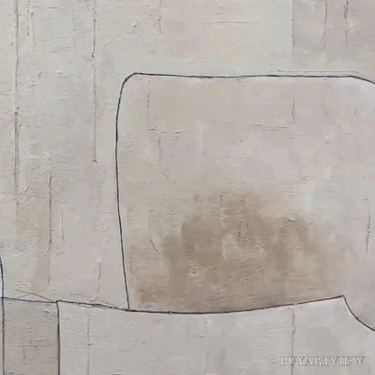 BUYARTVIEW Neutral Abstract – Minimalist Abstract Painting in Beige and Black - image 3