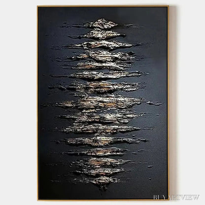BUYARTVIEW Black and Gold Texture – Textured Abstract Painting - image 1