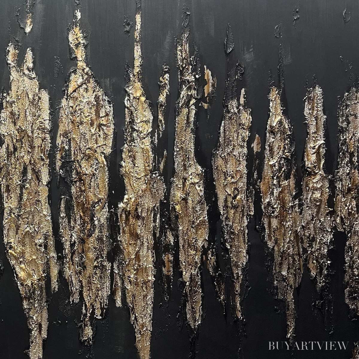 BUYARTVIEW Black and Gold Texture – Textured Abstract Painting - image 3