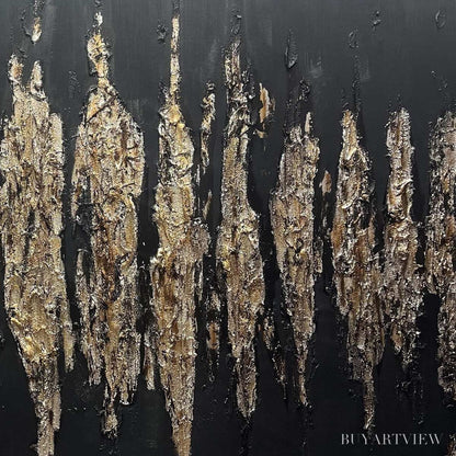 BUYARTVIEW Black and Gold Texture – Textured Abstract Painting - image 3